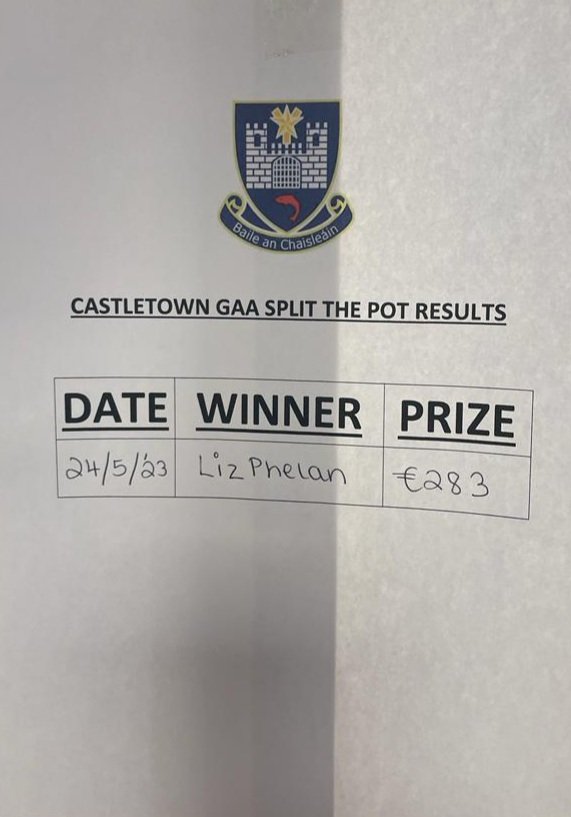 🎉🎉Split the Pot 24/05/2023🎉🎉
Congratulations to Liz Phelan who was the winner of tonight's Split the Pot jackpot of €283