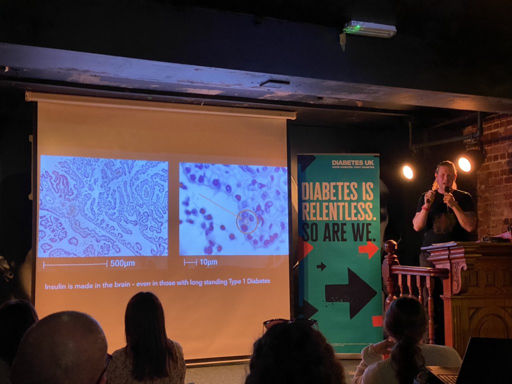 DUK_research's tweet image. Dr @craig_beall explains how an area of the brain can produce insulin - harnessing its power could be very important for tackling both diabetes and dementia 🧠 

@pintofscience #pint23