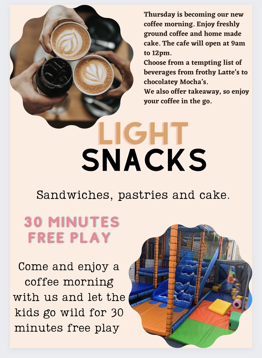 Come and have 30 minutes of free play when you have coffee in the cafe at The Forum at Greenwich