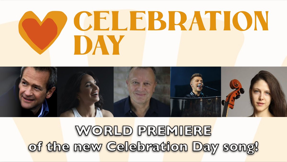 Please join me on YouTube youtube.com/live/QJQJ7oMPo… at 6pm BST on Thursday May 25 for the live WORLD PREMIERE of the beautiful new <a href="/CelebrationDay_/">Celebration Day</a>  song, featuring <a href="/XanderArmstrong/">Alexander Armstrong</a> , <a href="/thelaurawright/">LauraWright</a>, <a href="/officialAJBrown/">Λ J   B R O W N .</a>, <a href="/patrickhawes/">Patrick Hawes</a> and members of <a href="/homechoir/">homechoir</a> and @choiroftheearth ❤️