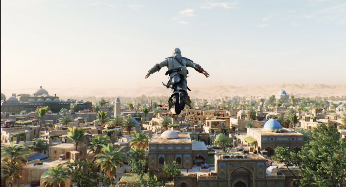 IGN's tweet photo. BREAKING: Assassin's Creed Mirage officially announced for an October 12 release. #PlayStationShowcase #IGNSummerOfGaming https://t.co/ticq2SuNqJ