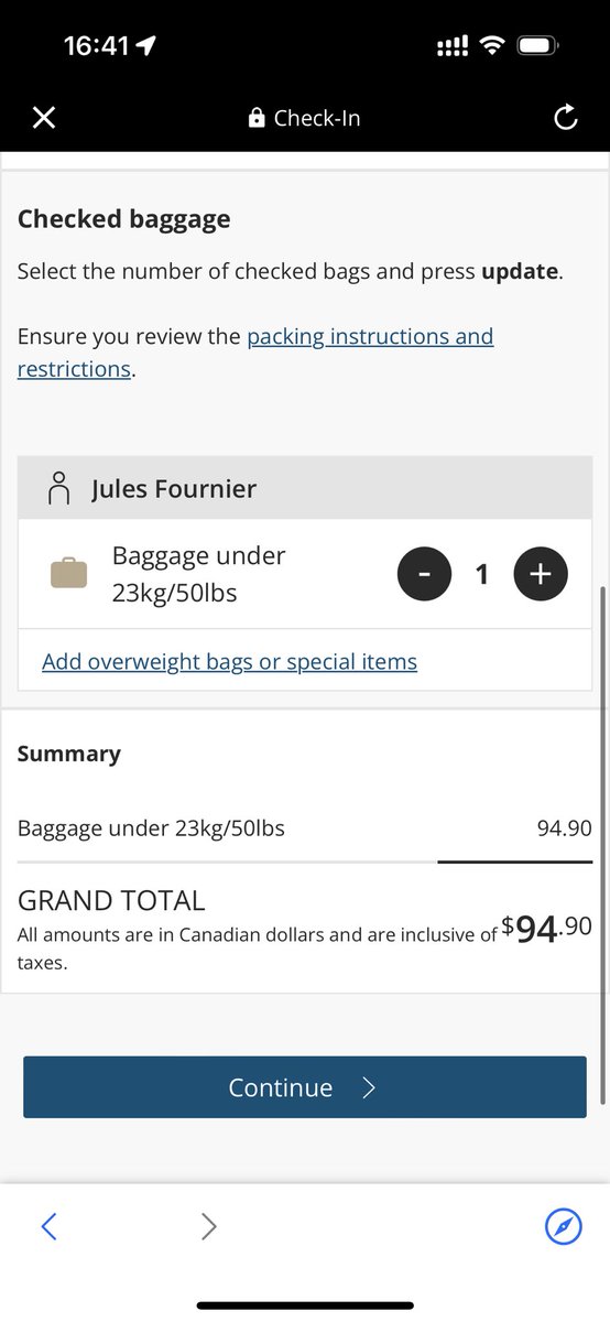 $95 pour une valise en soute les amis @AirCanada vous êtes sérieux là !?