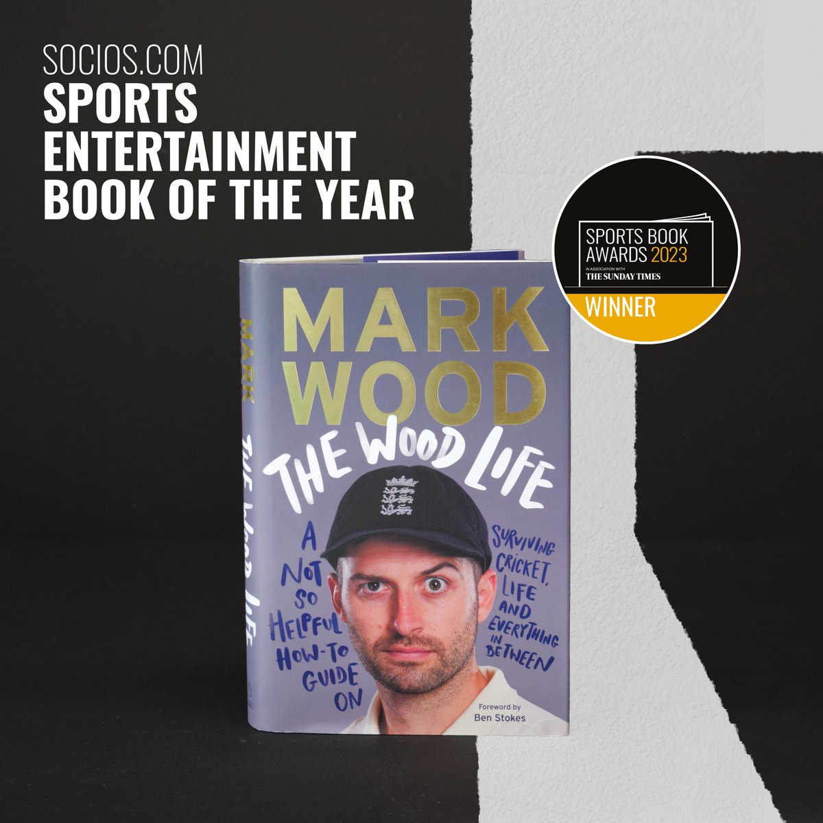 The WINNER of the #SportsBookAwards Socios.com Sports Entertainment Book of the Year is... The Wood Life by @MAWood33 (@AllenAndUnwinUK) A big congratulations on your win! #SBA23 #ReadingForSport @socios