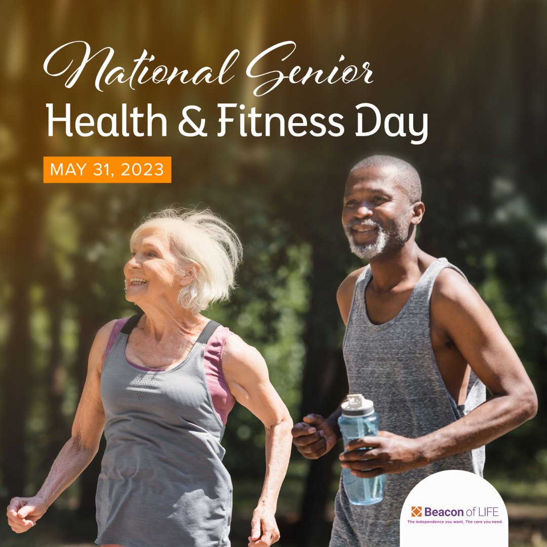 BeaconOfLifeNJ's tweet photo. National Senior Health and Fitness Day is celebrated this year on May 31. It is dedicated to the betterment of the health of seniors and helps senior Americans stay fit and healthy and the importance of eldercare and the various ways of fitness. #SeniorHealthandFitnessDay https://t.co/payBet8NAi