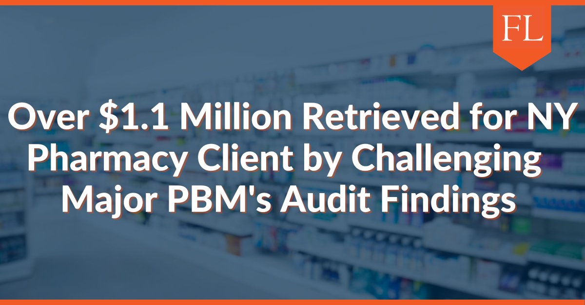 FrierLevitt's tweet photo. In a significant victory, Frier Levitt assisted a NY based #pharmacy client in successfully challenging audit findings by a major Pharmacy Benefit Manager resulting in the retrieval of over $1.1 million!
Learn more: https://t.co/JAcXz2Xle2
#TwitteRx #PBMaudit #PharmacyLaw https://t.co/4Ukjk7M5s6