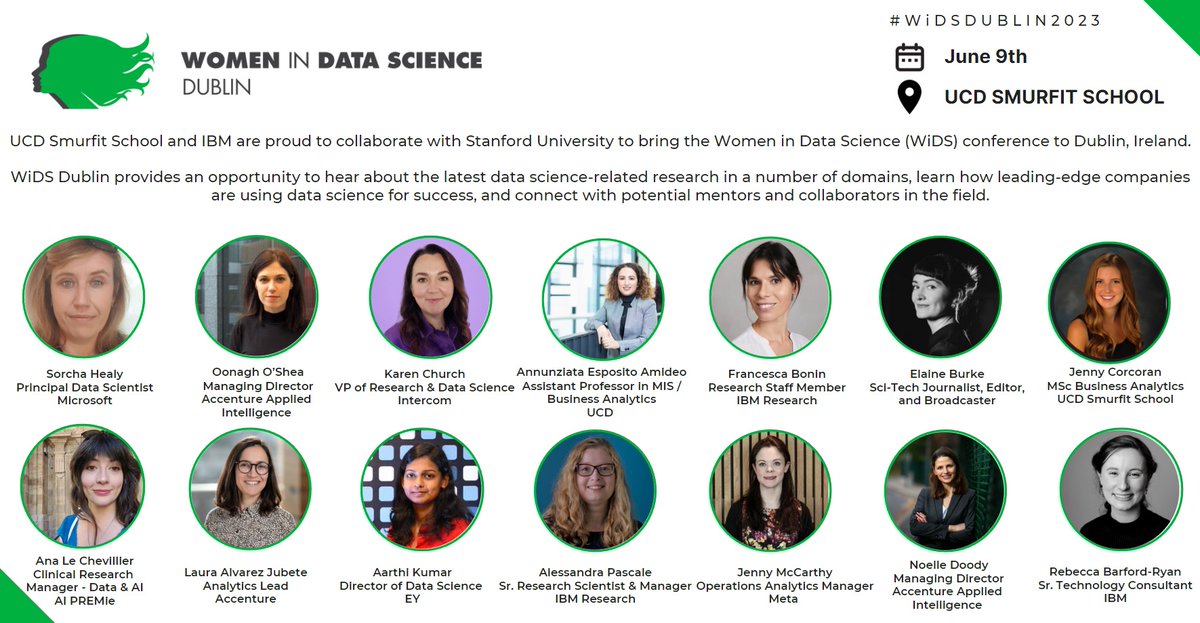 Join WiDS Dublin in celebrating research &amp; data science at the conference organized by <a href="/ucddublin/">University College Dublin</a>  and <a href="/IBM/">IBM</a>. 
Limited seats available. Book today! widsdublin2023.eventbrite.ie
#WiDS2023 #WiDS #DataScience