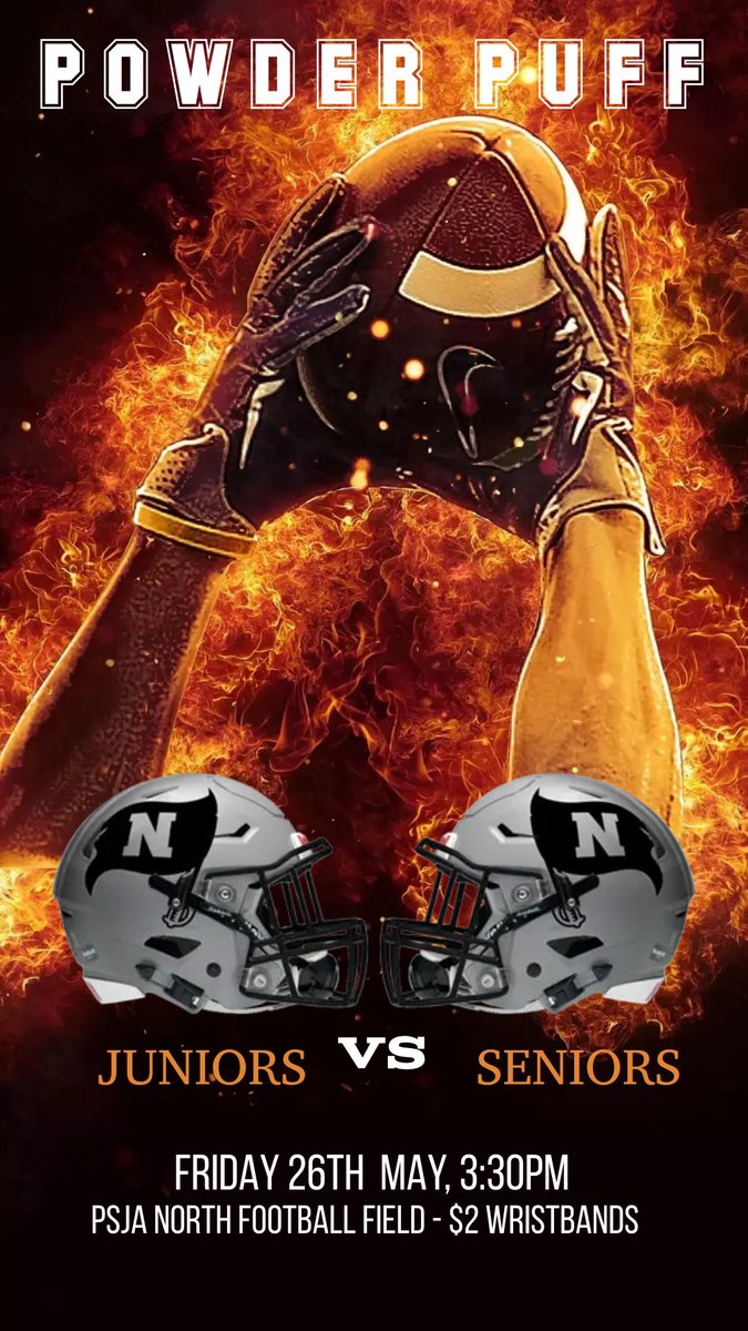 PSJANORTHECHS's tweet photo. Attention Raider Nation!!! Are you ready for Powder Puff 2023! Come out and show your support for our Raider Girls! Wristbands go on sale ($2) tomorrow during A &amp; B lunch. Only Juniors and Seniors allowed to attend! Limited number of wristbands available!! #north #raiders https://t.co/DPmLfqDucM