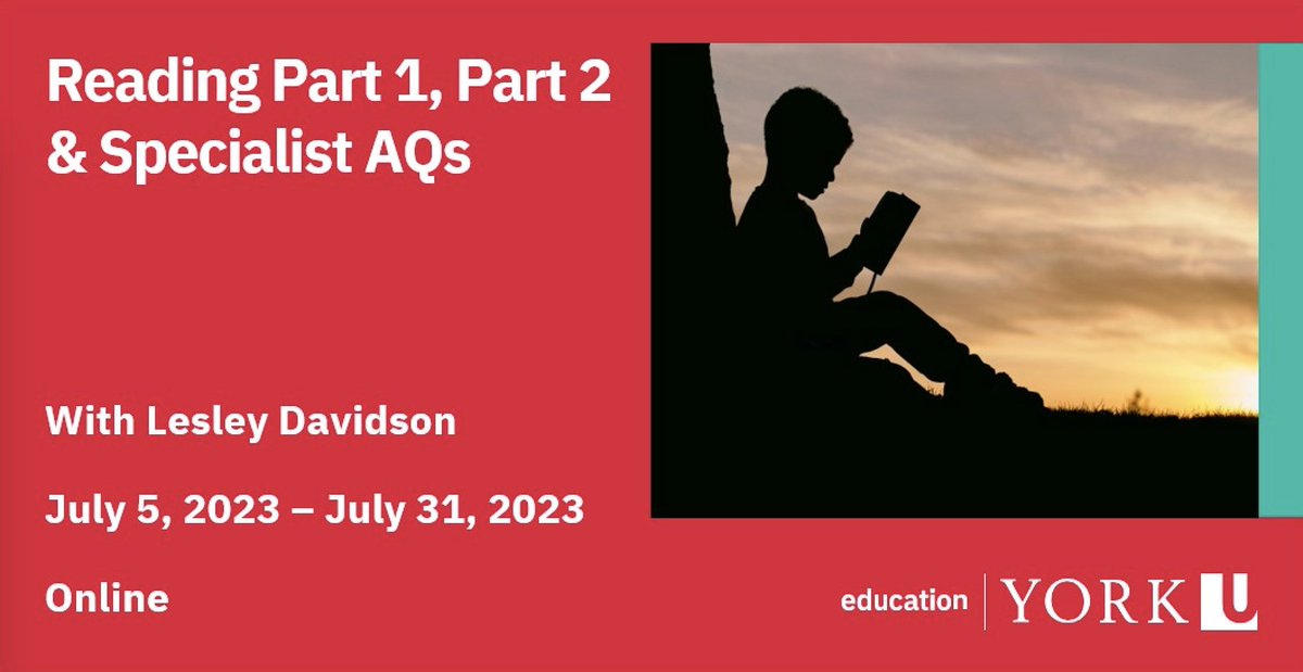 Thinking about Summer? Are you thinking about engaging in professional learning to support you in teaching, and assessing Reading in September? Come join me online for @YorkUedPL Reading AQs: apps.edu.yorku.ca/pdis/course/re… apps.edu.yorku.ca/pdis/course/re… apps.edu.yorku.ca/pdis/course/re…