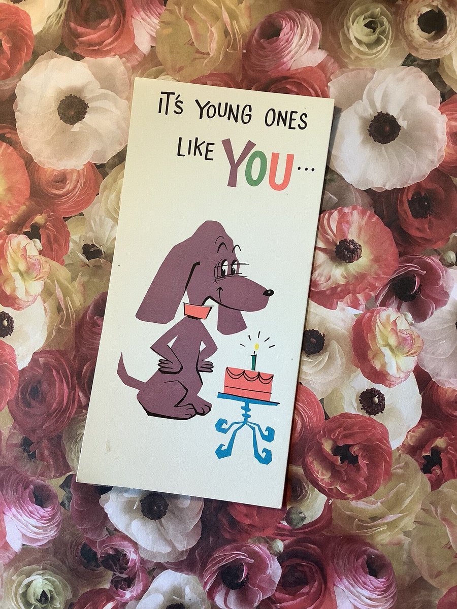 WatsonsVintage's tweet photo. NEW LISTING I only have ONE of these ADORABLE Circa 1950s Blank Birthday Cards available. This is a triple-fold card with a humorous dog design. https://t.co/2z6iC0PVDU #VintageCard #1950sCard #DogDesign #RareCard #HumorousCard #KitschCard https://t.co/S8nq5DTr9M