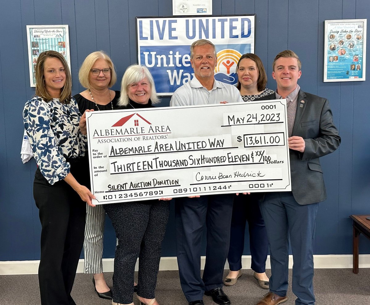 Realtors are the real deal! Members of the Albemarle Area Association of Realtors recently raised funds to support stable and accessible housing in our region. Thank you for loving your neighbors, the United Way!!! #LIVEUNITED