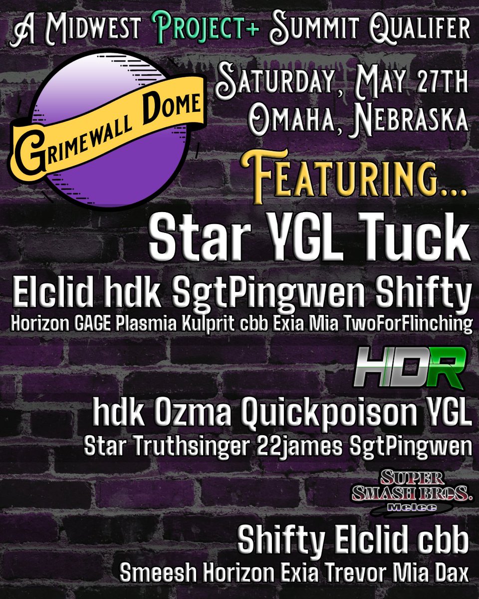 NEProjectPlus's tweet image. Nebraska&apos;s biggest P+ event yet, Grimewall Dome is this Saturday!! 

With some of Nebraska&apos;s best going up against formidable out of state challengers, who will win the whole thing and earn a spot in the Midwest Project+ Summit?!?

4 days left to pre reg, car pools DM me!