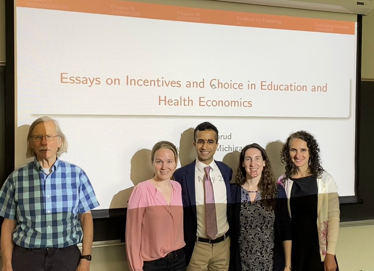 kesh_garud's tweet photo. I successfully defended my dissertation yesterday! I'm incredibly grateful for the mentorship of my co-chairs, @smilleralert and Sara Heller, and for the mentorship of Tanya Rosenblat and Charlie Brown. Thank you @umichECON for an incredible journey :) https://t.co/TWPJhhp1a6