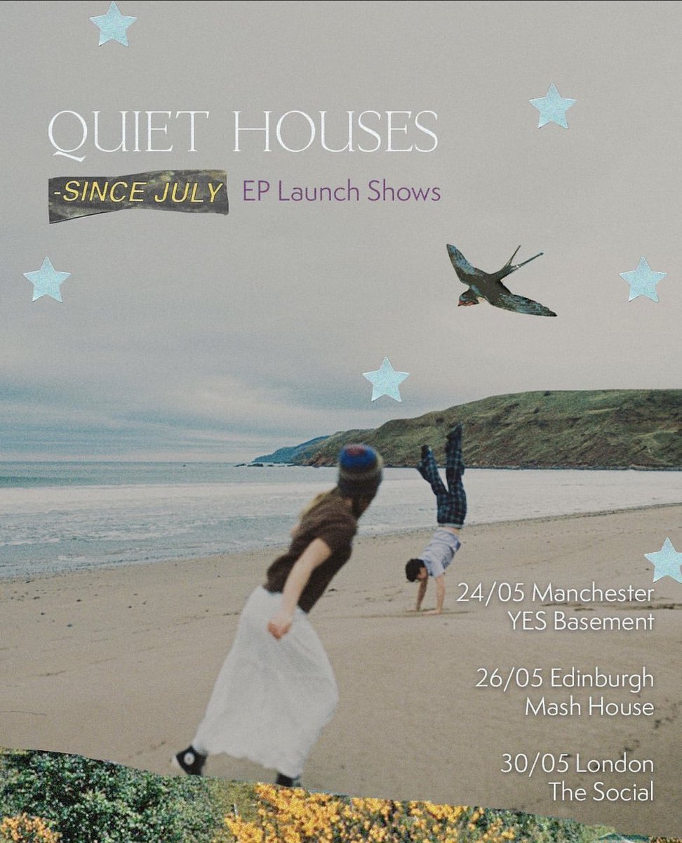 Catch @quiethousesband this week in Manchester (24/05), London (30/05) and at @themashhouse, Edinburgh this Friday (26/05) celebrating the release of their EP ‘Since July’⚡️ Tickets: wide.ink/45uYnk0