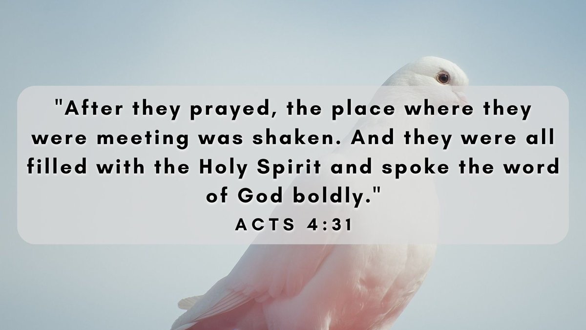 'After they prayed, the place where they were meeting was shaken. And they were all filled with the Holy Spirit and spoke the word of God boldly.'- Acts 4:31 #Wednesday #LittletonCCOL #littletonma #scripture #unitedchurchofchrist #pentecost