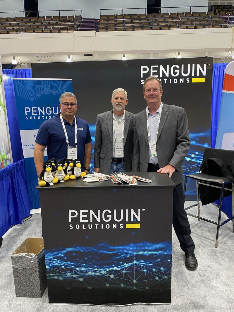 WeAre_Penguin's tweet photo. Thank you to everyone who attended #BIOIT23 with our @WeAre_Penguin team! We had a great time connecting with our customers and learning how Penguin Solutions is helping them adopt and deploy emerging technologies in #HPC and #AI. Thanks for making this event a huge success! https://t.co/t7Kunbrasv