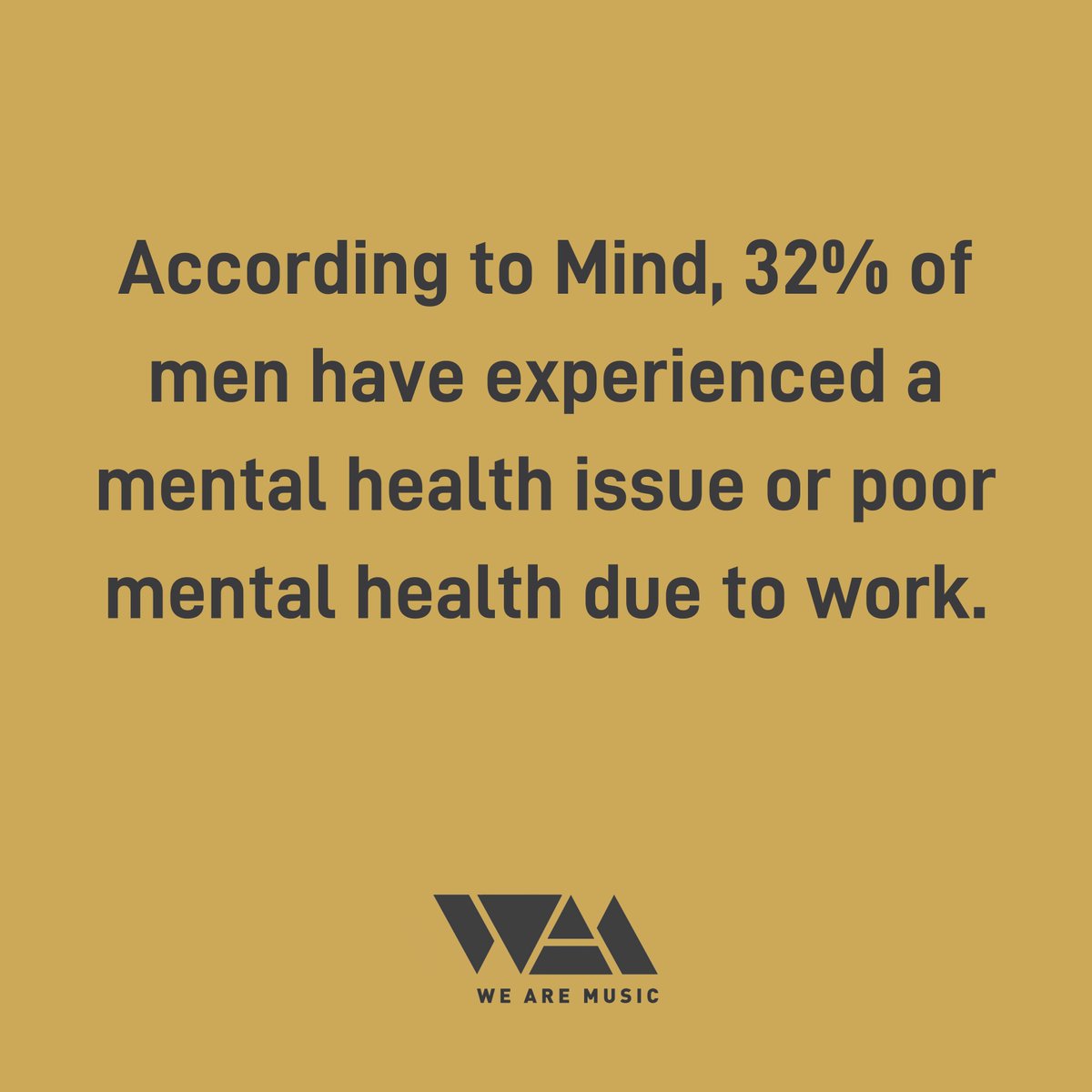 Did you know that 32% of men have experienced a mental health issue or poor mental health due to work? Let's work towards creating a safer and more supportive music industry for everyone. #MentalHealthAwareness #MusicIndustry