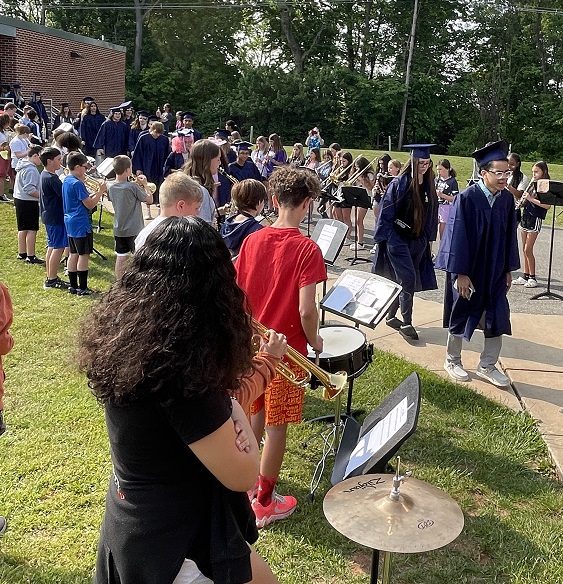 wyasdblue's tweet photo. "Grad Walk!" Day!  Our elementary and middle school students lined their hallways, offering congratuations, high-5s, hugs, and smiles of admiration as the graduates paraded down each hallway.  CONGRATULATIONS, CLASS OF 2023!
#wyproud #wyasd #awesomestartshere
@WYASDSupt https://t.co/Os2qqUpbvz