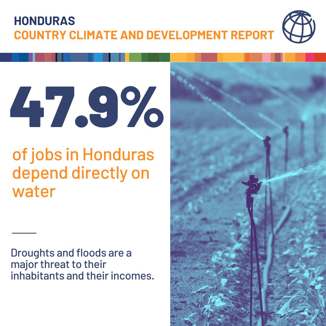 Water is a critical factor for development in #Honduras: exports, energy generation and jobs depend on it. But #ClimateChange affects the amount of water available in Honduras – how can #ClimateAction contribute to reversing this problem? Find out here: openknowledge.worldbank.org/entities/publi…
