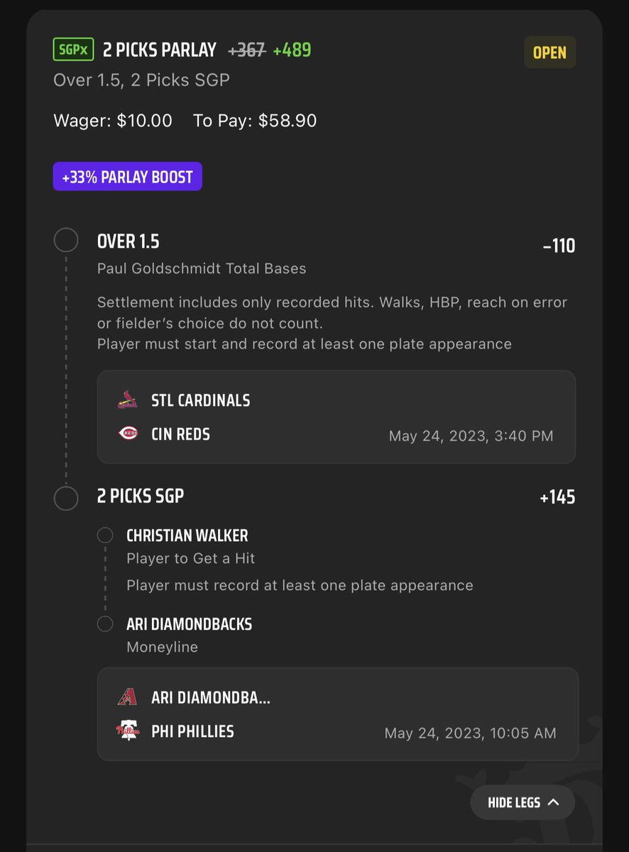 sportswithctl's tweet photo. #Draftkings Promos/Boosts‼️⚾️

• MLB No Sweat Bet
• 33% SGPx Boost 
• GIFT

Smaller slate today, bet responsibly!

#GamblingTwitter https://t.co/IHD4aNqMcg
