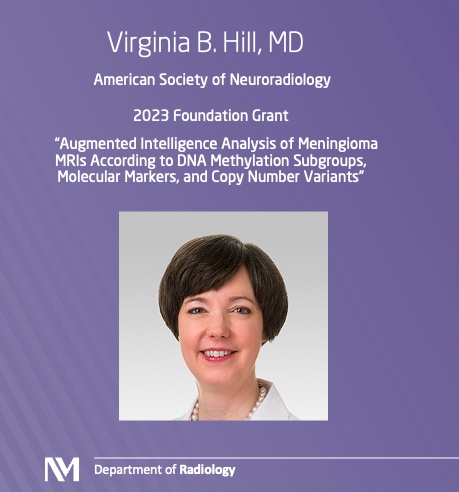Recipients of the 2023 @TheASNR Foundation Awards have been announced! Dr. Virginia Hill has received funding for this project utilizing #AI to analyze #meningioma. Way to go, Dr. Hill! #neuroradiology #braintumor #AIinMedicine @virginiabhill