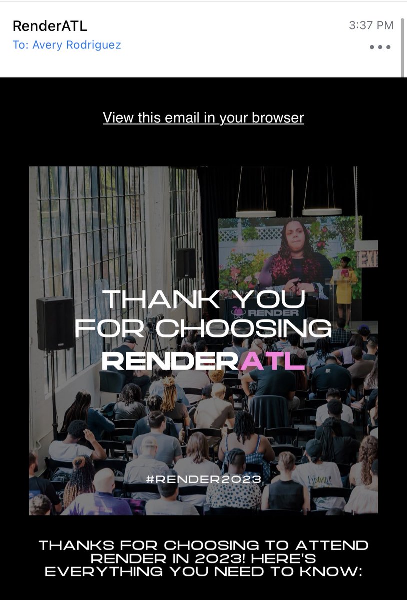 Got my @RenderATL ticket 🥳 had a lot of fun last year and got to expand my network within tech so ofc had to run it back. And it’s my birthday week so we outsidee #Render2023