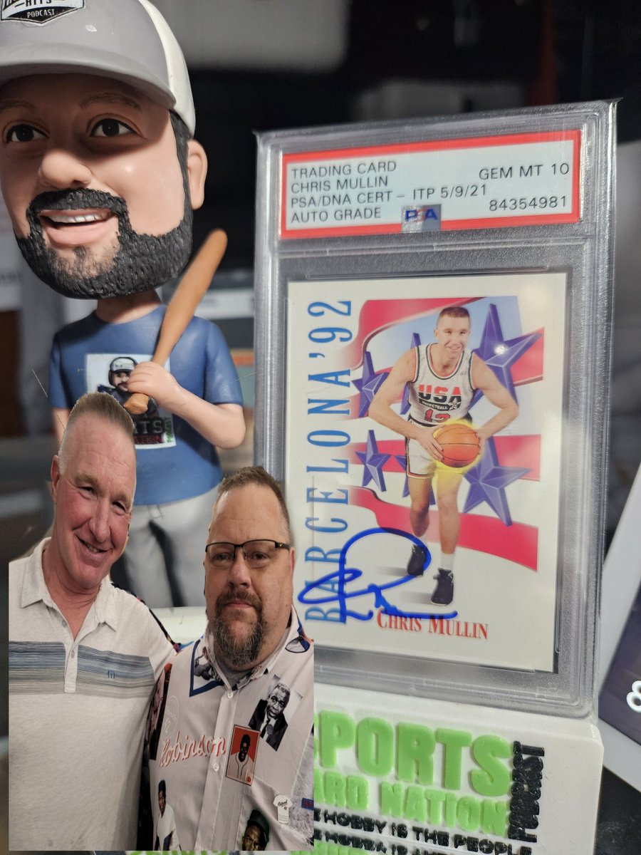 Sportscardnati1's tweet image. A couple days ago I posted a pricey iconic rookie card I acquired, today another card in my PC that is cheap but still love.  My guy Chris Mullin Skybox Dream Team auto.  Price has nothing to do with how I feel about and enjoy my collection.  #thehobby  #ChrisMullin