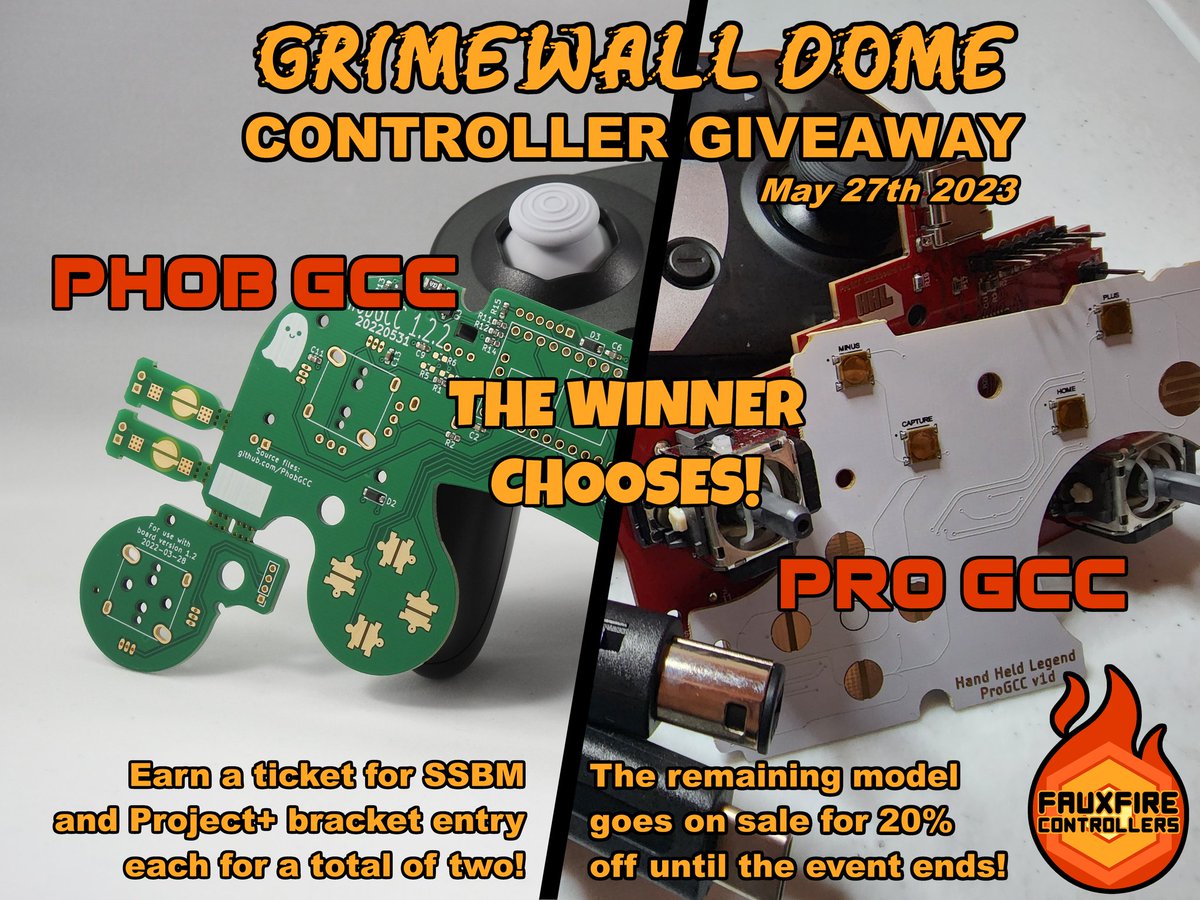 NEProjectPlus's tweet image. Courtesy of @Sirfauxfire, we will have a controller giveaway at Grimewall Dome this Saturday! Winner picks between the two options and the other controller will be available at a 20% discount until the end of the event!