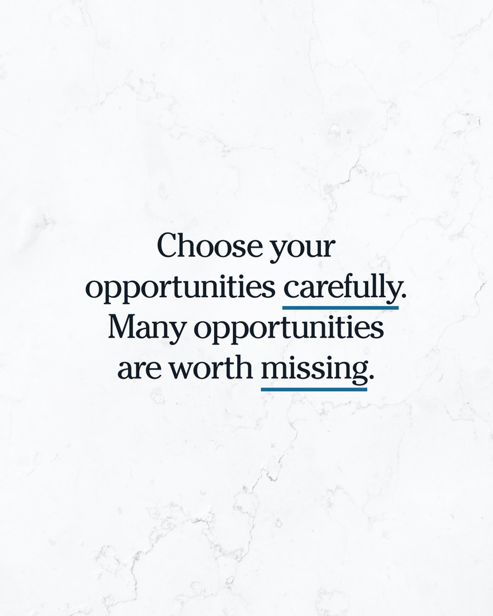 AndyStanley's tweet image. Don’t allow the many good opportunities to divert your attention from the one opportunity that has the greatest potential.