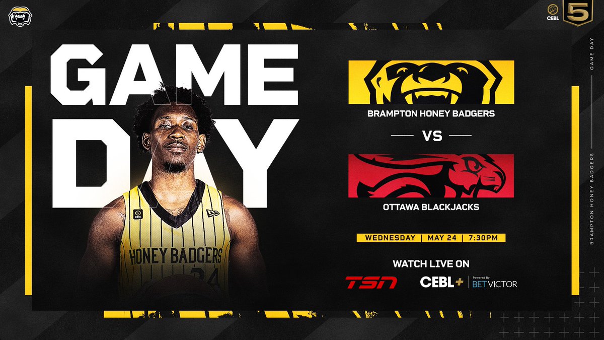 HoneyBadgersCAN's tweet photo. Season opener tonight in the nations capital!📍 

🆚 @ott_blackjacks 
⏰ 7:30 p.m. ET 
📺 TSN &amp; CEBL Mobile App https://t.co/29xMuD5xzY