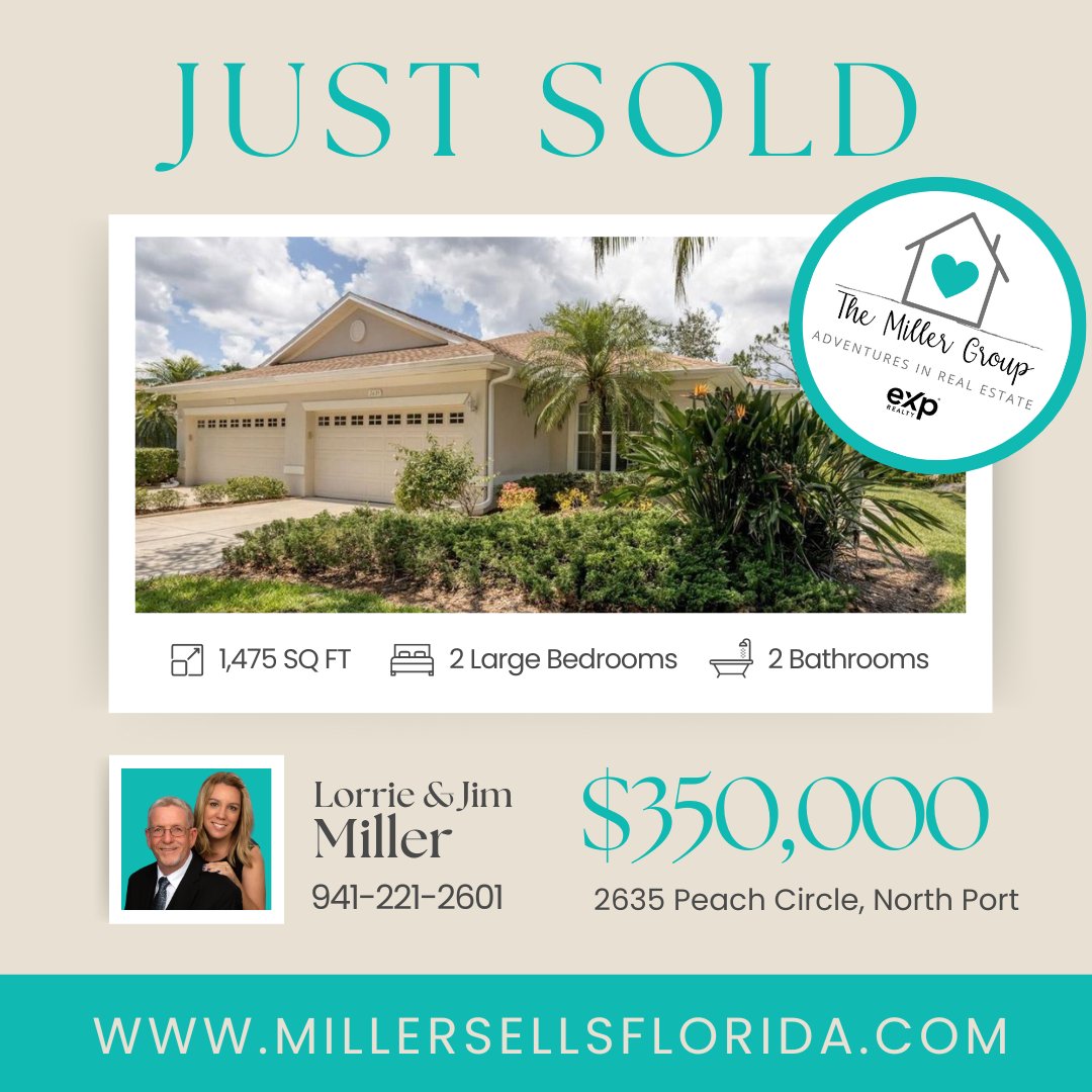 #JustSold #RealEstate #NorthPortLiving #NewHomeowners #TheMillerGroup #SuccessStory #MillerSellsFlorida #ClosingDay #NorthPortFL #WeLoveOurCustomers #WeLoveWhatWeDo