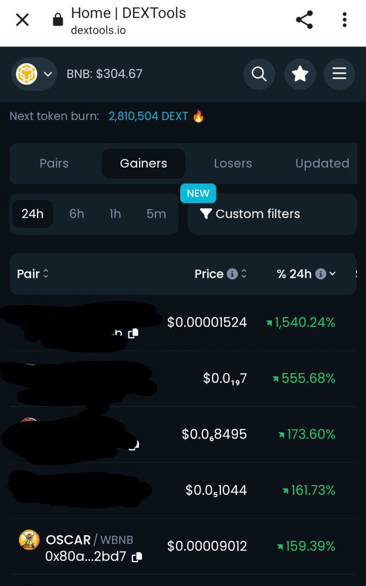 Dextools Topgainers #5🔥