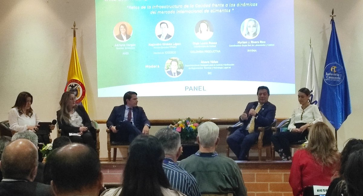 INMdeColombia's tweet photo. #WorldMetrologyDay I El Director de @ONAC_COLOMBIA, @alejogiral, interviene en el panel 'Retos de la Infraestructura de la Calidad frente a las Dinámicas del Mercado Internacional de Alimentos' en @INMdeColombia.
#LaRutaDelCambio #Metrología #SemanaSIM #WMD https://t.co/e2UTbbeInF