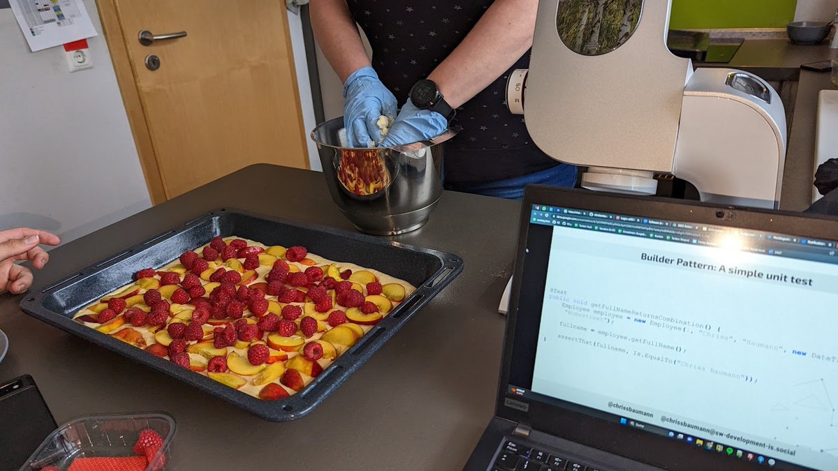 chrissbaumann's tweet photo. Working on my "design patterns" talk for #TestingUnited and #agileTD, while the reward is in the making. π°π¦ https://t.co/y9JtK00bzD