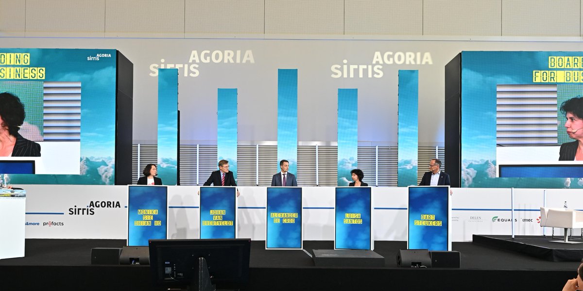 Agorianl (@agorianl) on Twitter photo The panelists have entered the stage. Let’s start our debate on the industrial policy framework we need in Belgium and Europe, moderated by <a href="/CoolsKat/">Kathleen Cools</a>. With <a href="/milugrad/">Luisa Santos</a>, <a href="/Monika_Sie/">Monika Sie Dhian Ho</a>, @AlexanderDeCroo, <a href="/jvanovertveldt/">Johan Van Overtveldt</a> and @BartSteukers. <a href="/Sirris_be/">Sirris</a> #BoardingforBusiness The panelists have entered the stage. Let’s start our debate on the industrial policy framework we need in Belgium and Europe, moderated by <a href="/CoolsKat/">Kathleen Cools</a>. With <a href="/milugrad/">Luisa Santos</a>, <a href="/Monika_Sie/">Monika Sie Dhian Ho</a>, @AlexanderDeCroo, <a href="/jvanovertveldt/">Johan Van Overtveldt</a> and @BartSteukers. <a href="/Sirris_be/">Sirris</a> #BoardingforBusiness