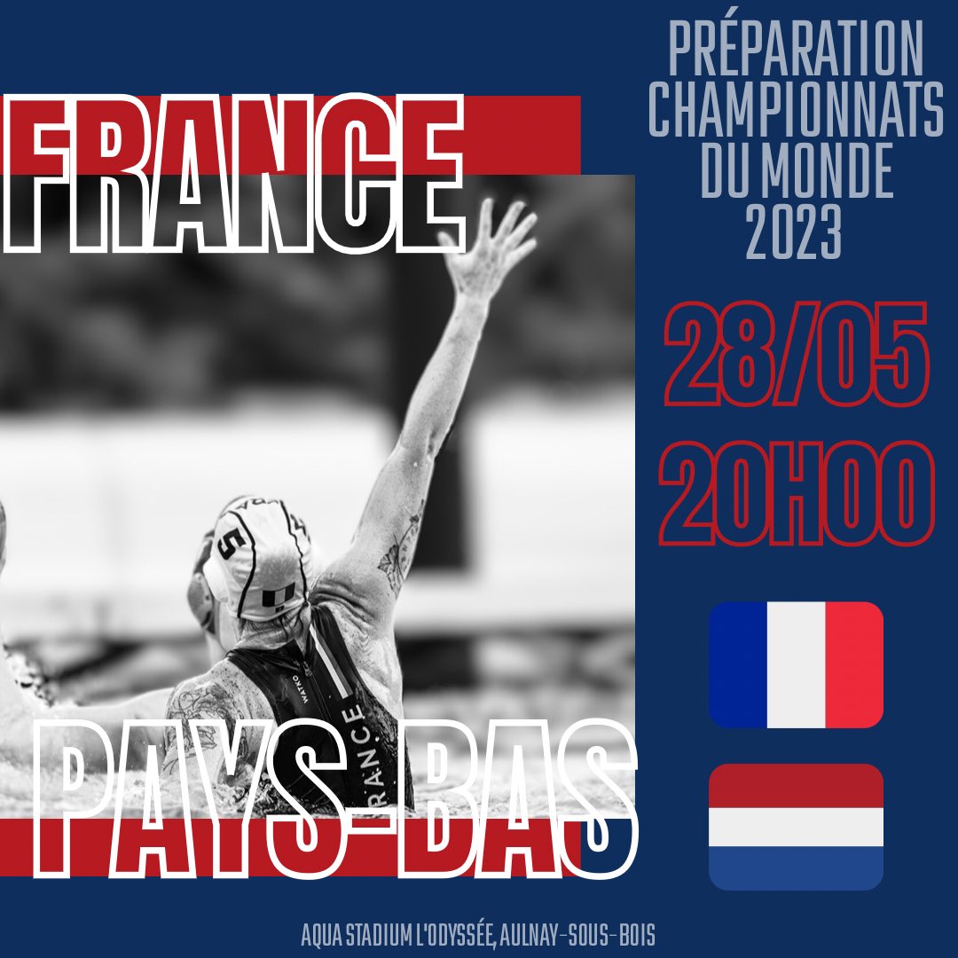 FFN_WaterPolo's tweet photo. L’Équipe de France Féminine affronte ce dimanche 28 mai les Pays-Bas ! 🇫🇷🤽‍♀️🇳🇱

Opposition de taille dans le cadre de la préparation des Championnats du Monde 👀

Allez les bleues 💪

@FFNatation 

#waterpolo #France #Feminine #Netherlands #Bleues #TeamFrance #Monde https://t.co/wI2Gtu7PfS
