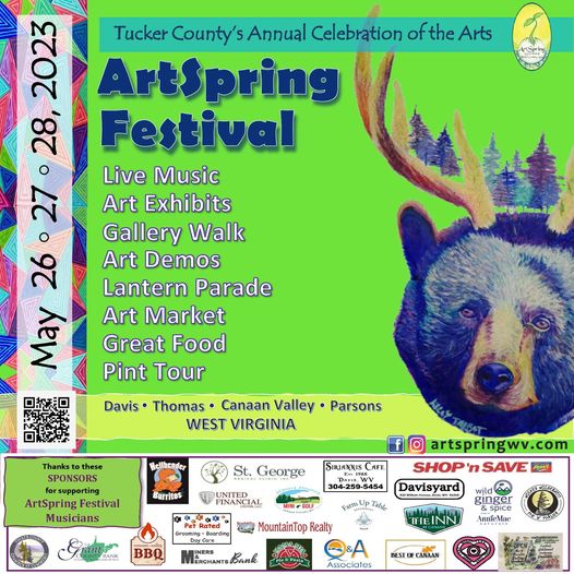 TuckerCounty_WV's tweet photo. Memorial Day Weekend would not be the same without #ArtSpring in Tucker County.
Everything from art demonstrations to live music will be happening for free throughout the county.
#gettuckered https://t.co/Ew6DLHjofS