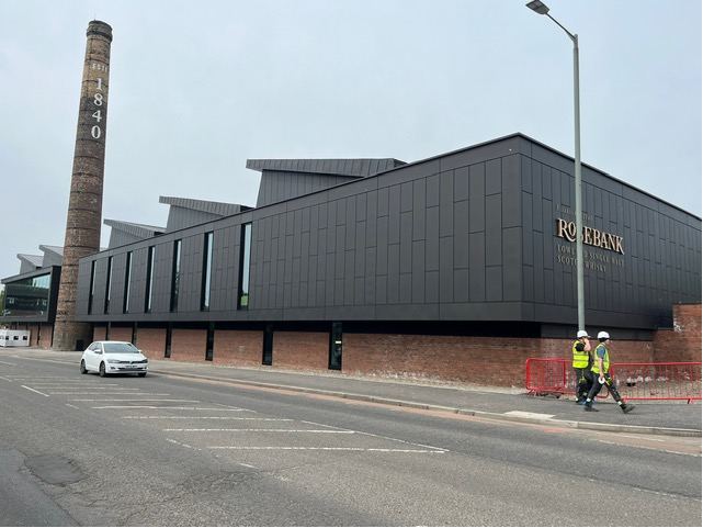 The #renovated distillery @RosebankWhisky by @MLA_Ltd and @isglimited is looking great with its #anthrazinc skin