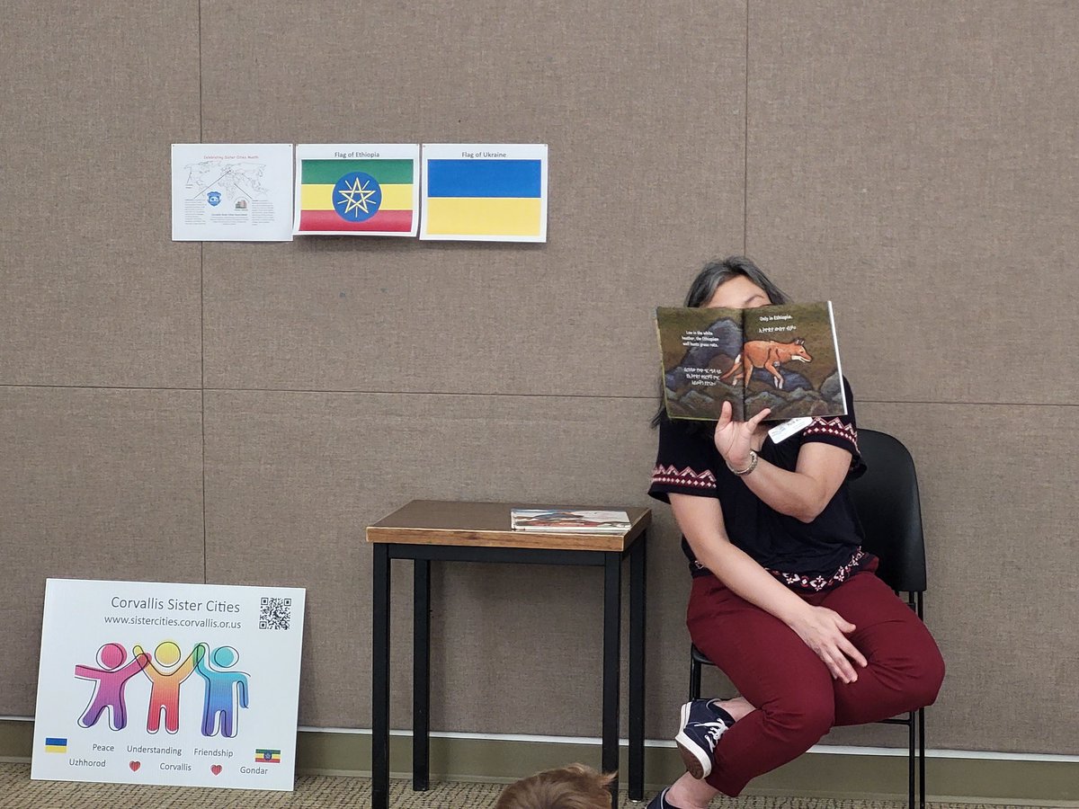 Thank you Corvallis Library!  The librarians did a fantastic job at our recent Sister Cities Story Time. The Librarian in the picture is reading the book 'Only in Ethiopia'. #earlychildhoodliteracy #earlychildhoodeducator #Gondar #earlychildhoodeducators