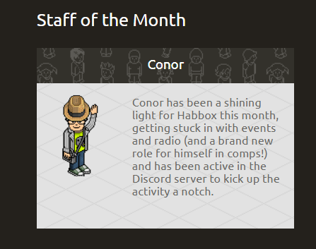 FUNISMYMEHabbo's tweet photo. Hey look ma, I made it!

#Habbox #staffofthemonth #sotm https://t.co/aNNFPyKz6V @habbox https://t.co/i0tOTvGox1