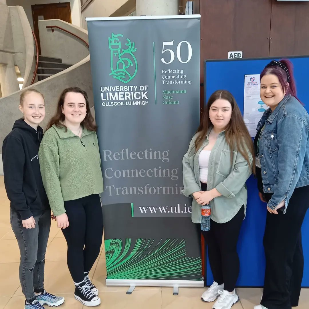 limerickyouth's tweet photo. Erin, Laura &amp; Kym, from Steps Youth Café, were guest speakers at the @ErasmusIreland Connecting Communities celebration at @IWorldAcademy where they spoke about their international experiences that included a youth exchange with their peers from #Kuopio, #Finland

#lys #lysat50 https://t.co/ajn8yZZwD0