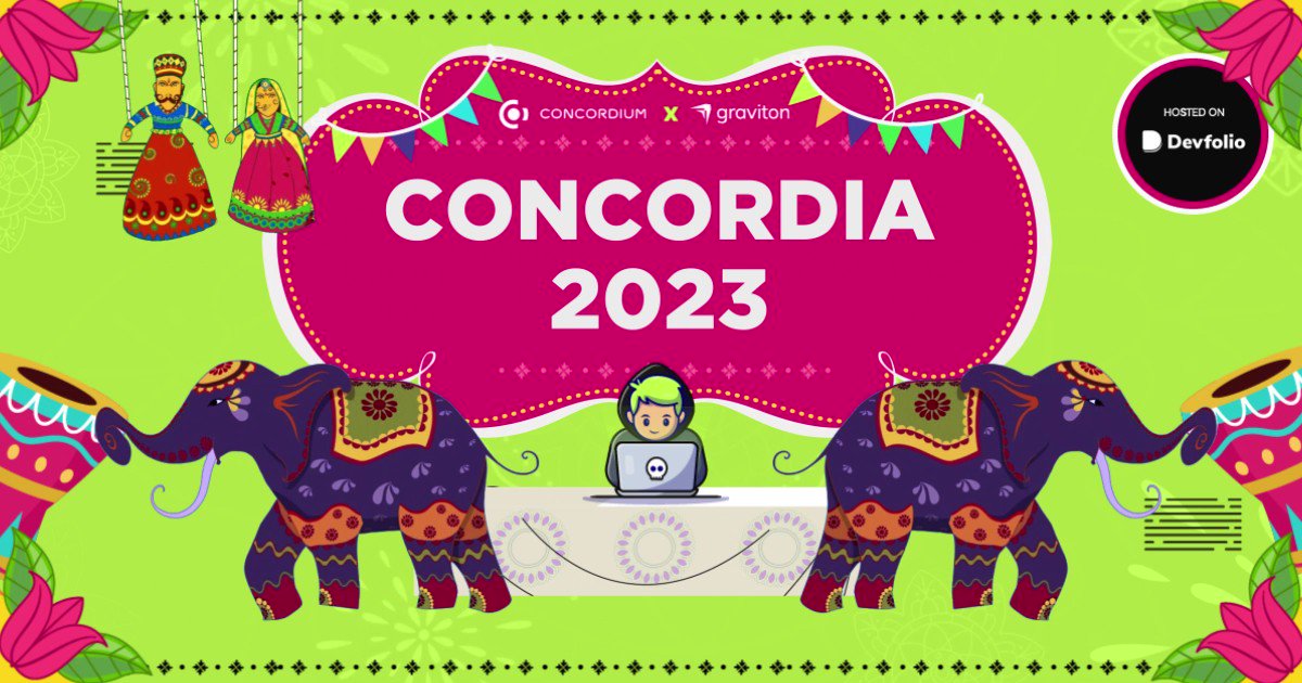 JoinGraviton's tweet image. Graviton and @ConcordiumNet  Foundation are pleased to unveil #Concordia2023 🔥🔥🔥

Compete for $100K in bounties &amp;amp; grants in this nationwide virtual #Hackathon for India’s Rust Programmers.

Entry: FREE ⚡ Kick-off: June 14th 🚀

Register NOW 👉 concordia.devfolio.co…