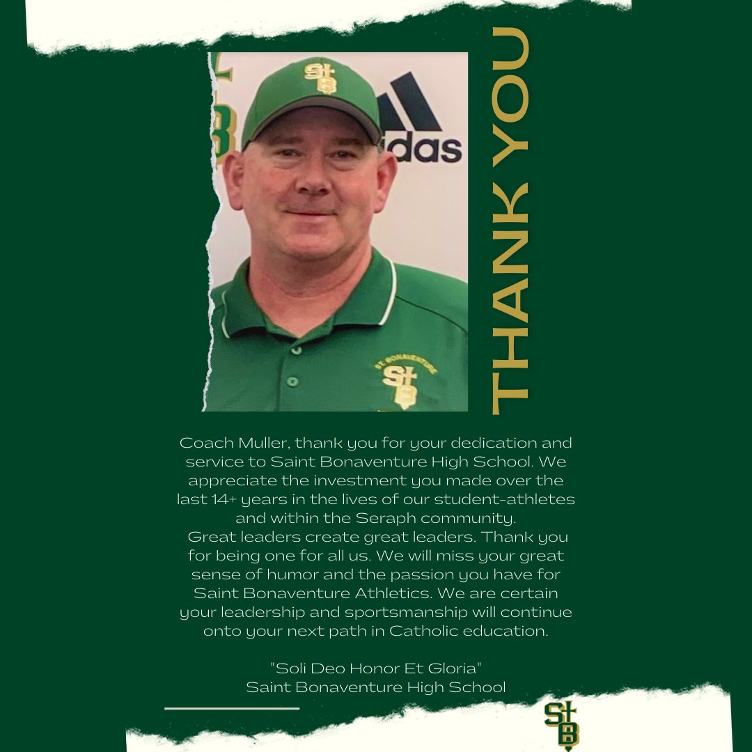 StBonaventureA1's tweet photo. @vcspreps @latsondheimer

Long time Seraph Athletic Director John Muller has resigned from the position he has held since 2009.  During his tenure the Seraphs have enjoyed much success winning numerous league championships, 4 CIF championships and reaching the state regional… https://t.co/nAmhLKLHwv