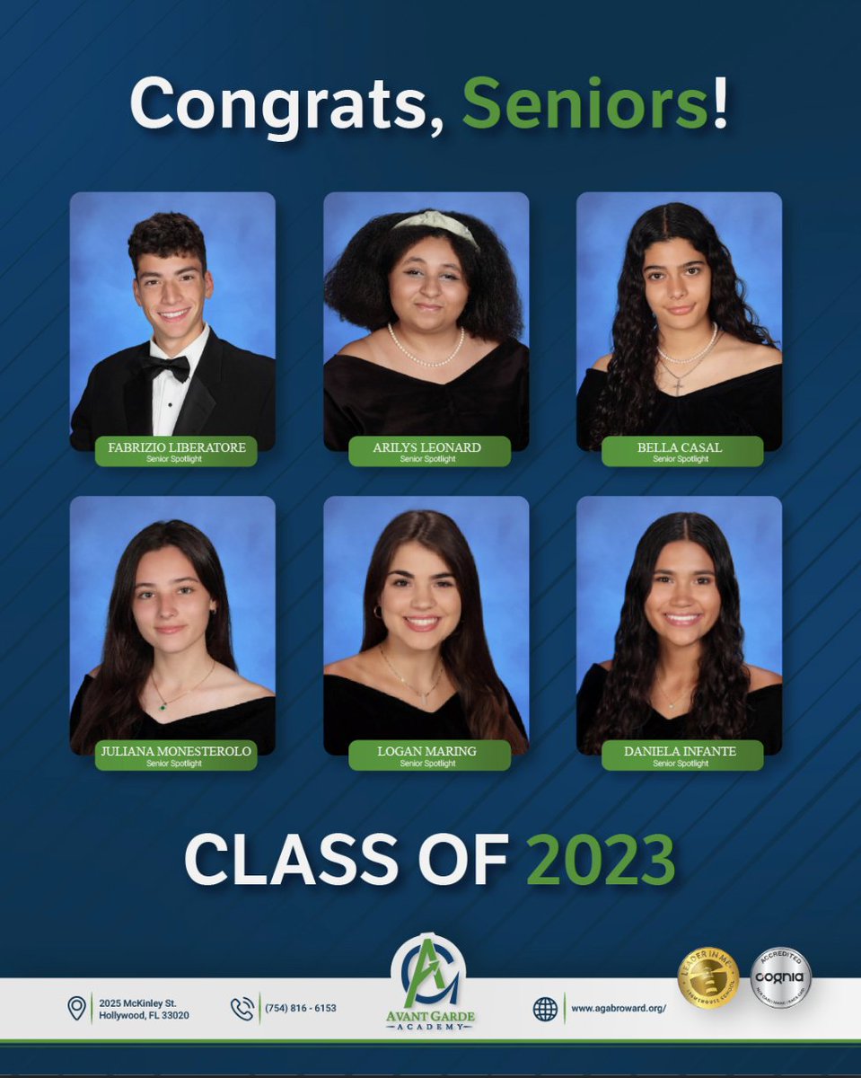 AGABrowardFL's tweet photo. Today, we wish our class of 2023 a bright and successful future as they start a new chapter of their lives. Wherever it takes them, we couldn't be prouder of how far they've come. Congratulations, seniors!
Graduates and families, please send us your grad pics at aga@edupix.org https://t.co/EYr8qt9ONZ