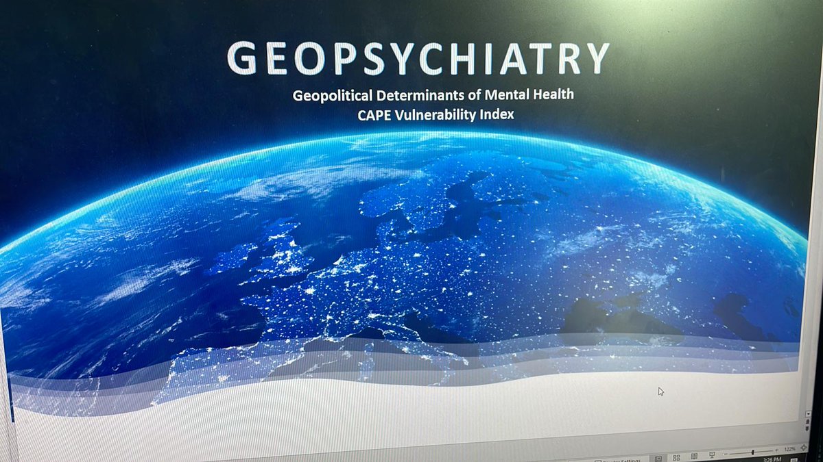 @DrMaravet @APApsychiatric @PsychFoundation @UTSW_Psychiatry @UTSWedu @NIMHgov @UTSW_CDRC @PsychiatristCNS @MedscapePsych looking forward to #APAM24 -where we hope to present on #geopsychiatry @SaulLevinMD @juliotorales @KantheeMD @helenafmoura 
 Geopolitical Determinants of Mental Health 
What is geopsychiatry?
tandfonline.com/doi/full/10.10…
#APAAM23 #WCP23 #WHA76 #APA23