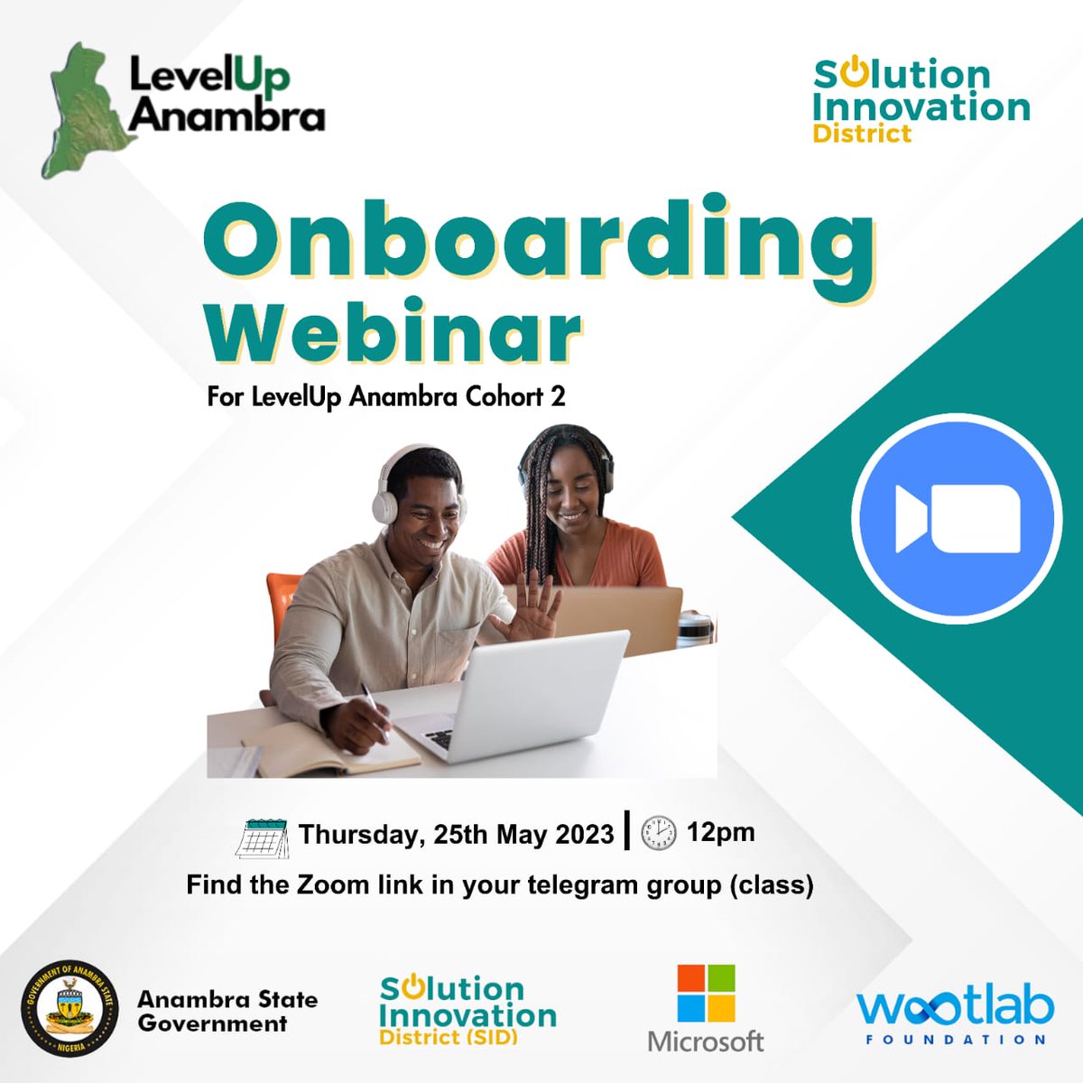 solution_sid's tweet photo. LevelUp Anambra Cohort 2 Onboarding Webinar

We are thrilled to announce the onboarding webinar for LevelUp Anambra cohort 2. This webinar is exclusively for the accepted applicants who have successfully applied for LevelUp Anambra cohort 2. https://t.co/l7cLguwk4Q