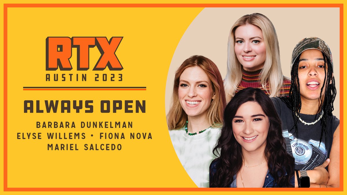 Have you ever watched an episode of Always Open and wished you could be a part of the conversation? Now you can! Join us for a live episode of Always Open at #RTXAustin, with our host with the most @bdunkelman alongside some special guests: @ElyseWillems, @FionaNova, and…