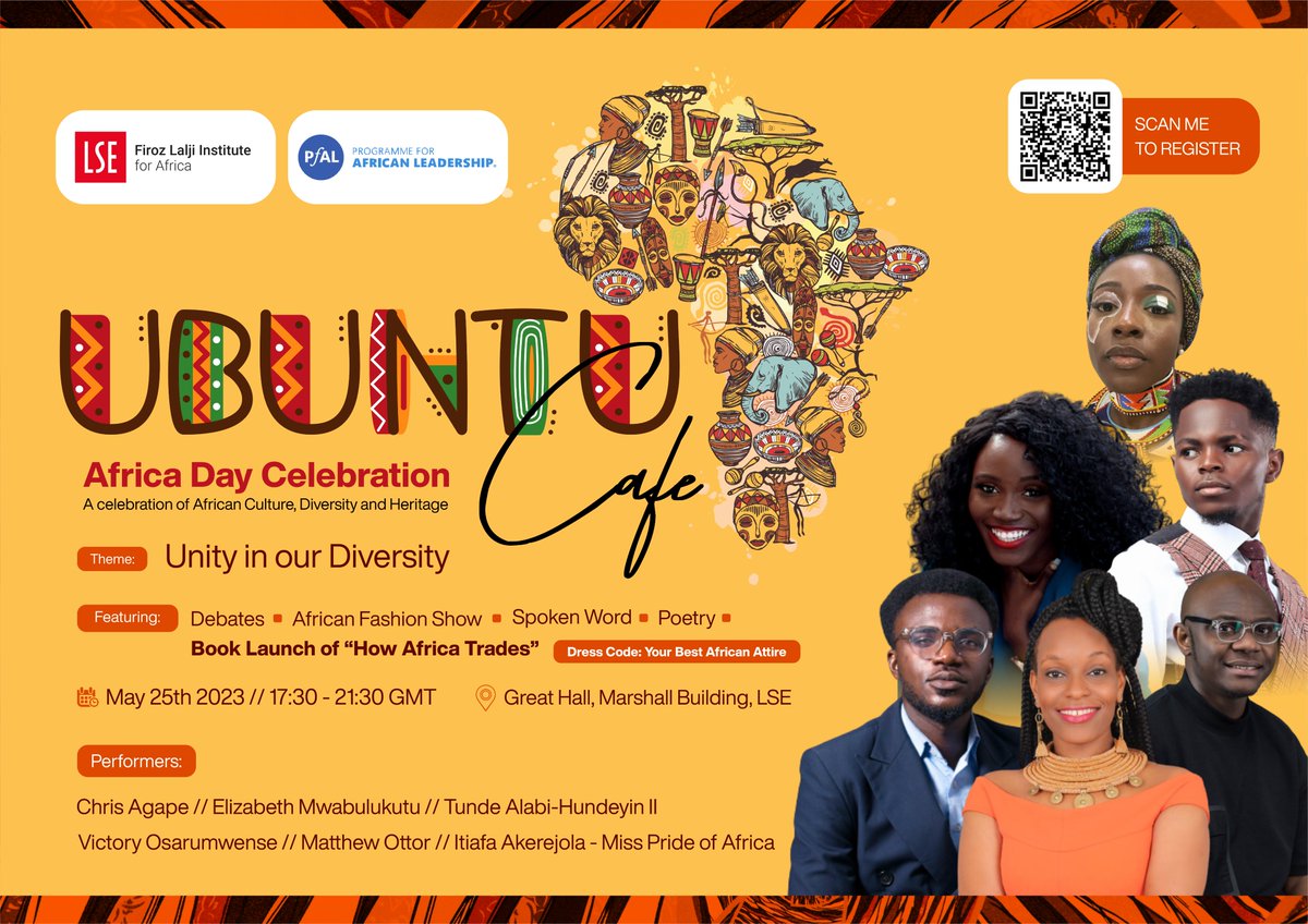 Come along to celebrate #AfricaDay2023 &amp; #AfricanCulture TOMORROW at Ubuntu Café by Firoz Lalji Institute for Africa and <a href="/LSEPfAL/">PfAL</a> 

I'll be hosting the Fashion Show as <a href="/missprideAfrica/">MissPrideOfAfricaUK</a>   People's Queen and Second Princess. You are very welcome to come in your best African attire.
