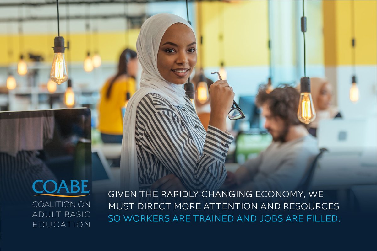 Increase the investment in Adult Education to prepare more adult learners for a changing workplace.

We need your voice!

Click here: coabe.org/legislative-ce…

#WorkforceDevelopment #AdultEDU #COABE #EducateandElevate #education #investment

@CeoCoabe @ReginaSuitt @ShakettaDanez
