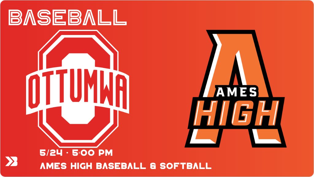 Ames High Baseball (@ameshighball) on Twitter photo Baseball (Varsity) Game Day! - Check out the event preview for the The Ames Little Cyclones vs the Ottumwa Bulldogs. It starts at 5:00 PM and is at Ames High Baseball & Softball. gobound.com/ia/ihsaa/basebβ¦ Baseball (Varsity) Game Day! - Check out the event preview for the The Ames Little Cyclones vs the Ottumwa Bulldogs. It starts at 5:00 PM and is at Ames High Baseball & Softball. gobound.com/ia/ihsaa/basebβ¦