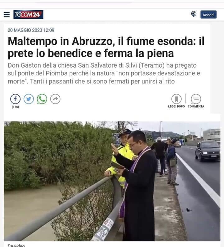 Buttate a mare la Protezione civile, le previsioni meteo e tutto il resto. Da oggi basta un prete 🤦‍♂️
#EmiliaRomagna #alluvione